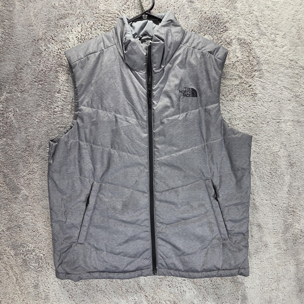 The North Face Vest Mens Large Gray Junction Insulated Lightweight Full Zip